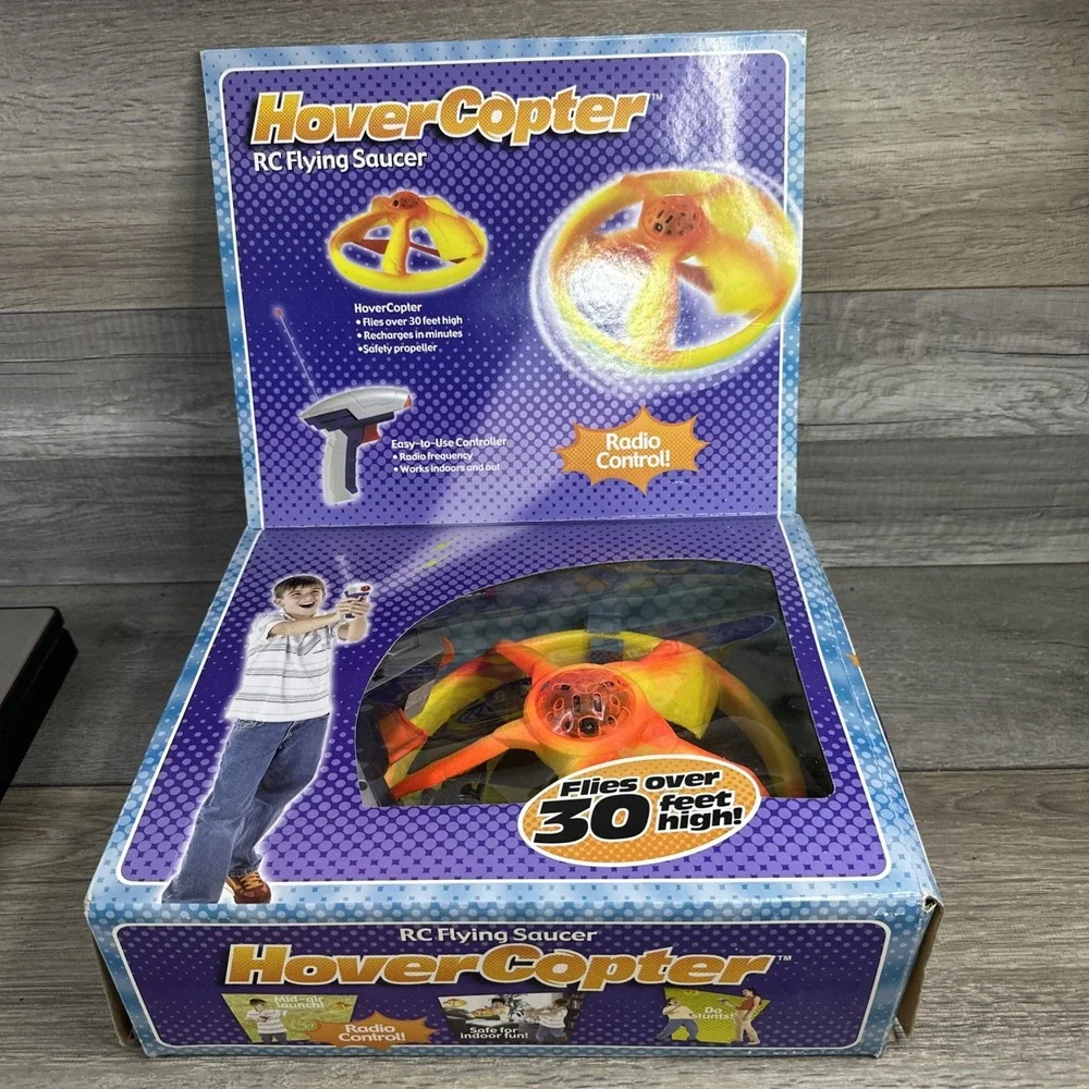 Hover Copter RC Flying Saucer Color Changing LED 30'‎ High 2004 Overbreak
